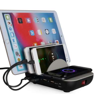 All in one wireless chargers usb-c port charger 5 usb port charger mobile phone charging station